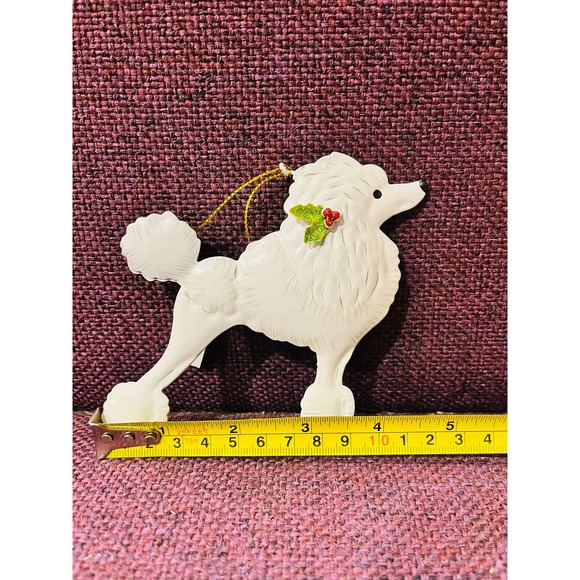 Pier one Poodle Metal ornament with a mistletoe on ear - Picture 2 of 3